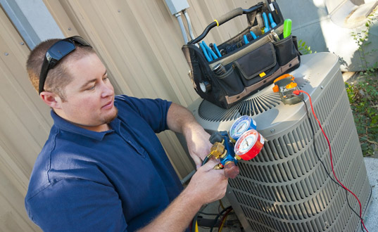 one of our knowledgeable technicians is working on a heating and cooling repair in San Ramon