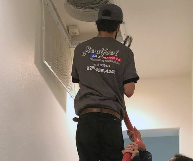one of our pros is working on an air duct cleaning in Alamo, CA